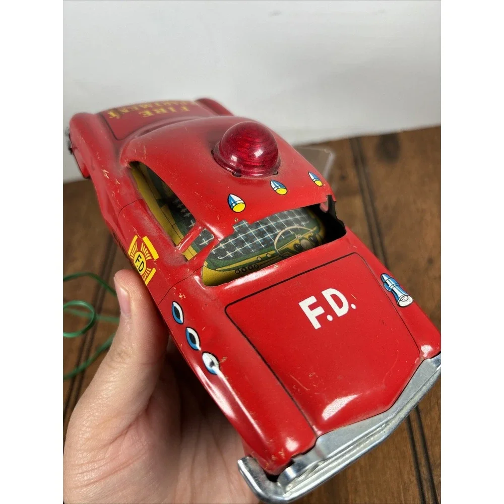 Vintage MARX Battery Operated Fire Chief TIN CAR Lot Of‎ 2 PARTS ONLY Repair